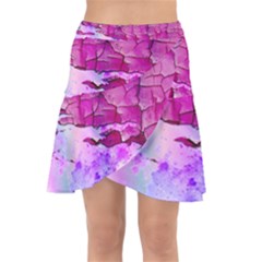 Background Crack Art Abstract Wrap Front Skirt by Mariart