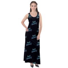 Just Beauty Words Motif Print Pattern Sleeveless Velour Maxi Dress by dflcprintsclothing