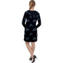 Just Beauty Words Motif Print Pattern Long Sleeve Hoodie Dress View2