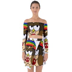  Rainbow Stoner Owl Off Shoulder Top With Skirt Set by IIPhotographyAndDesigns