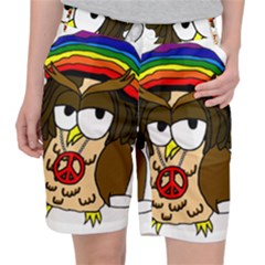  Rainbow Stoner Owl Pocket Shorts by IIPhotographyAndDesigns