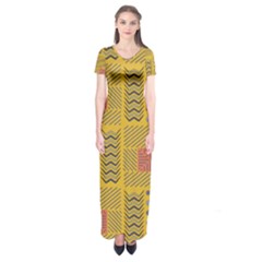 Digital Paper African Tribal Short Sleeve Maxi Dress by HermanTelo