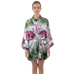 Love Ornament Design Long Sleeve Satin Kimono by dflcprintsclothing