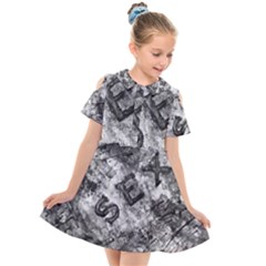 Sex Painting Word Letters Kids  Short Sleeve Shirt Dress by Dutashop