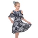 Sex Painting Word Letters Kids  Shoulder Cutout Chiffon Dress View1