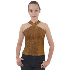 Gc (65) Cross Neck Velour Top by GiancarloCesari