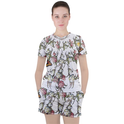 Lady Of The Flowers - By Larenard Women s Tee And Shorts Set by LaRenard