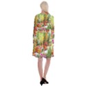 Forest Flowers  Long Sleeve Velvet Front Wrap Dress View2