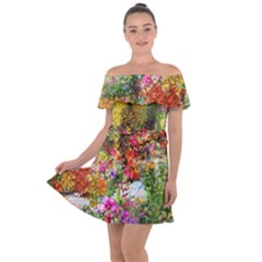 Forest Flowers  Off Shoulder Velour Dress by ArtsyWishy