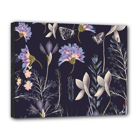 Butterflies And Flowers Painting Canvas 14  X 11  (stretched) by ArtsyWishy