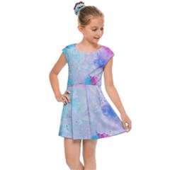 Rainbow Paint Kids  Cap Sleeve Dress by goljakoff