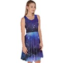 Blue space paint Knee Length Skater Dress With Pockets View3