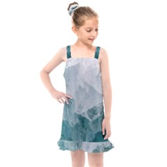 Blue Green Waves Kids  Overall Dress by goljakoff