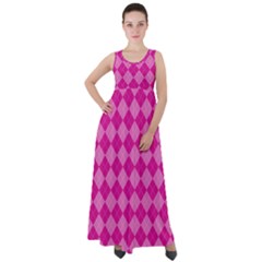 Pink Diamond Pattern Empire Waist Velour Maxi Dress by ArtsyWishy