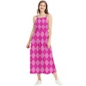 Pink Diamond Pattern Boho Sleeveless Summer Dress View1