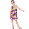 Purple Vivid Marble Pattern Kids  Sleeveless Dress View1