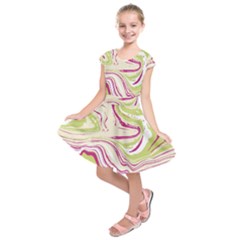 Vector Vivid Marble Pattern 6 Kids  Short Sleeve Dress by goljakoff