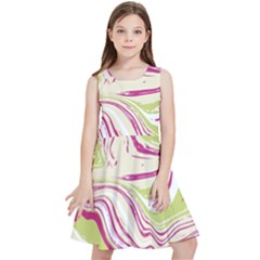 Vector Vivid Marble Pattern 6 Kids  Skater Dress by goljakoff