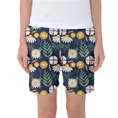 Flower Grey Pattern Floral Women s Basketball Shorts by Dutashop