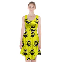 Cats Heads Pattern Design Racerback Midi Dress by Amaryn4rt