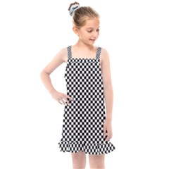 Black And White Checkerboard Background Board Checker Kids  Overall Dress by Amaryn4rt