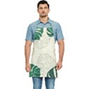 Green Monstera Leaf Illustrations Kitchen Apron View1