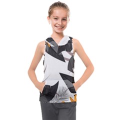 Natural Palm Plant Kids  Sleeveless Hoodie by Mariart