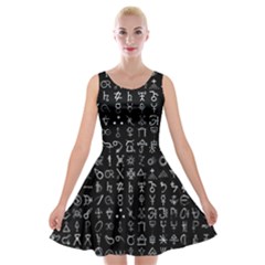 Alchemical Symbols - Collected Inverted Velvet Skater Dress by WetdryvacsLair