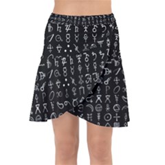 Alchemical Symbols - Collected Inverted Wrap Front Skirt by WetdryvacsLair