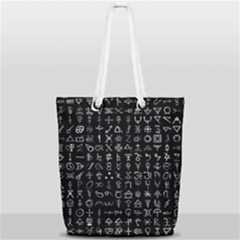 Alchemical Symbols - Collected Inverted Full Print Rope Handle Tote (small) by WetdryvacsLair