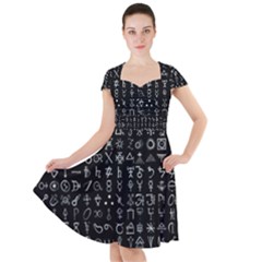 Alchemical Symbols - Collected Inverted Cap Sleeve Midi Dress by WetdryvacsLair