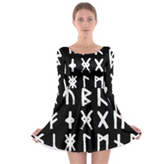 The Anglo Saxon Futhorc Collected Inverted Long Sleeve Skater Dress by WetdryvacsLair