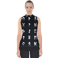 Elder Futhark Rune Set Collected Inverted Mock Neck Shell Top by WetdryvacsLair