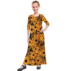 Rudbeckias  Kids  Quarter Sleeve Maxi Dress by Sobalvarro