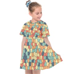 Mosaic Print Yellow Kids  Sailor Dress by designsbymallika