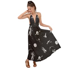 Space Love Backless Maxi Beach Dress by designsbymallika