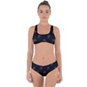 Arfican Head Sculpture Motif Print Pattern Criss Cross Bikini Set View1