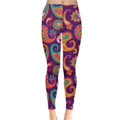 Paisley Purple Leggings  by designsbymallika