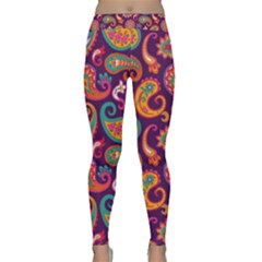 Paisley Purple Classic Yoga Leggings by designsbymallika