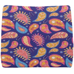 Blue Paisley Print 2 Seat Cushion by designsbymallika