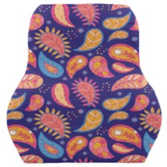 Blue Paisley Print 2 Car Seat Back Cushion  by designsbymallika