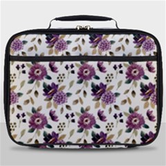 Pretty Dark Magenta Flowers Full Print Lunch Bag by designsbymallika