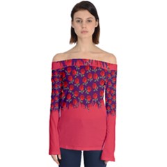 Roses  Off Shoulder Long Sleeve Top by grafikamaria