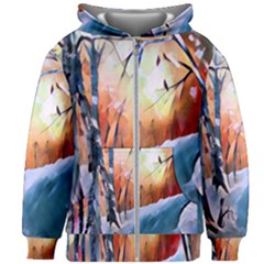 Paysage D hiver Kids  Zipper Hoodie Without Drawstring by sfbijiart