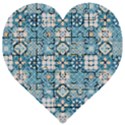 Ceramic Tile Pattern Wooden Puzzle Heart View1