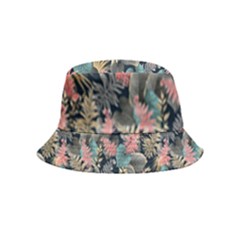 Pink Blue Metallic Pattern Inside Out Bucket Hat (kids) by designsbymallika