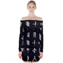 Ogham Rune Set Complete Inverted Long Sleeve Off Shoulder Dress View1