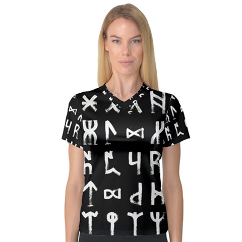 Macromannic Runes Collected Inverted V-neck Sport Mesh Tee by WetdryvacsLair