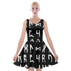 Macromannic Runes Collected Inverted Velvet Skater Dress by WetdryvacsLair