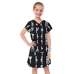 Medieval Runes Collected Inverted Complete Kids  Drop Waist Dress by WetdryvacsLair